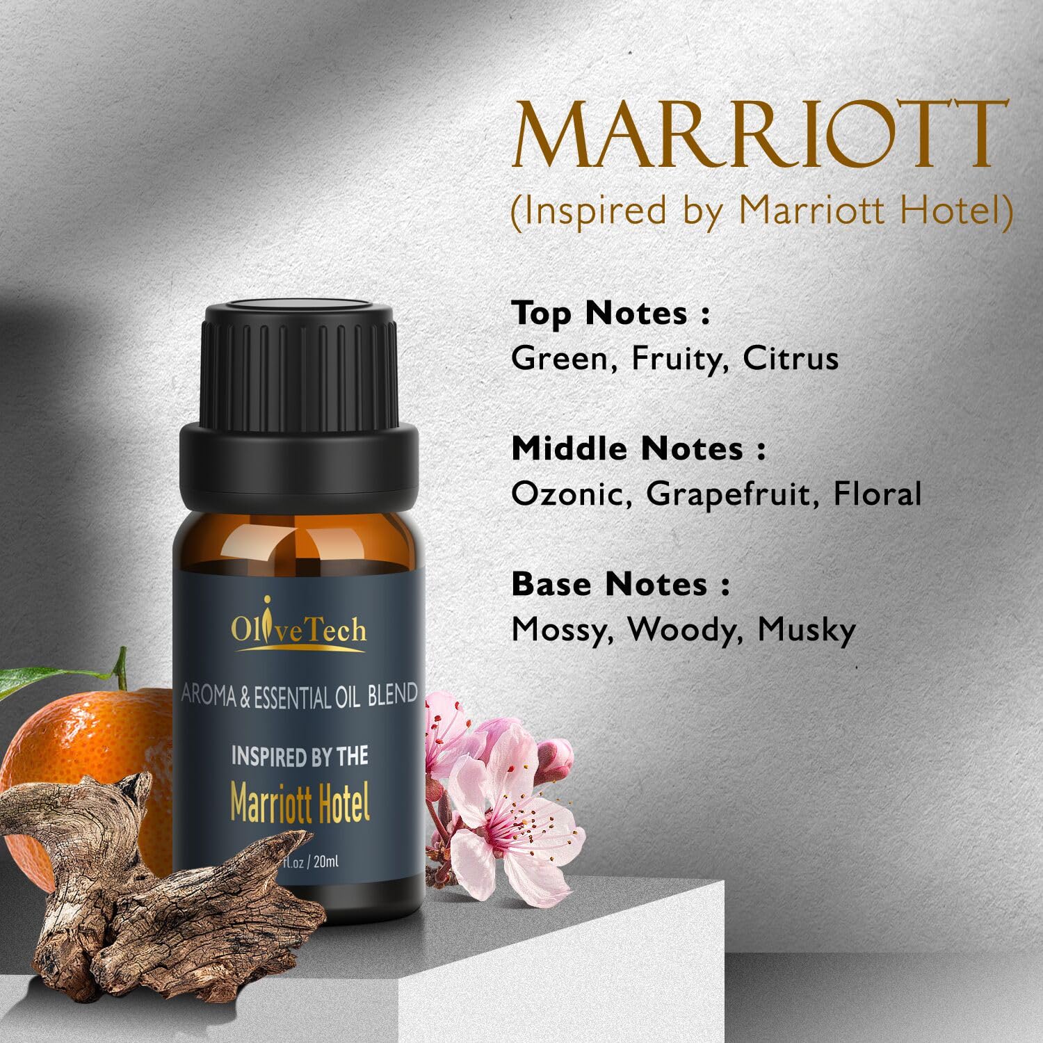 OliveTech diffuser oil pour shows a secure, leak-proof cap.