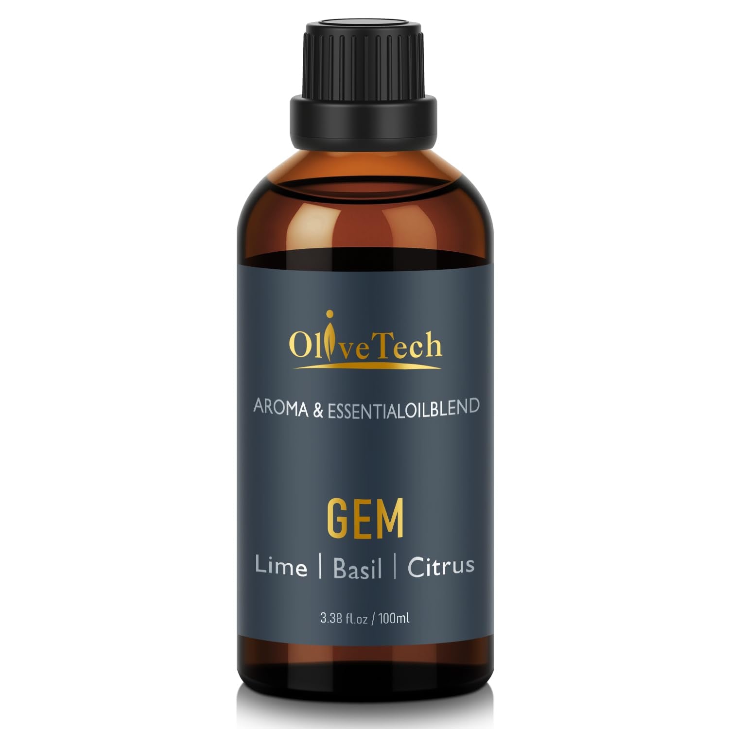 OliveTech GEM diffuser oil bottle in amber glass preserves fragrance freshness.