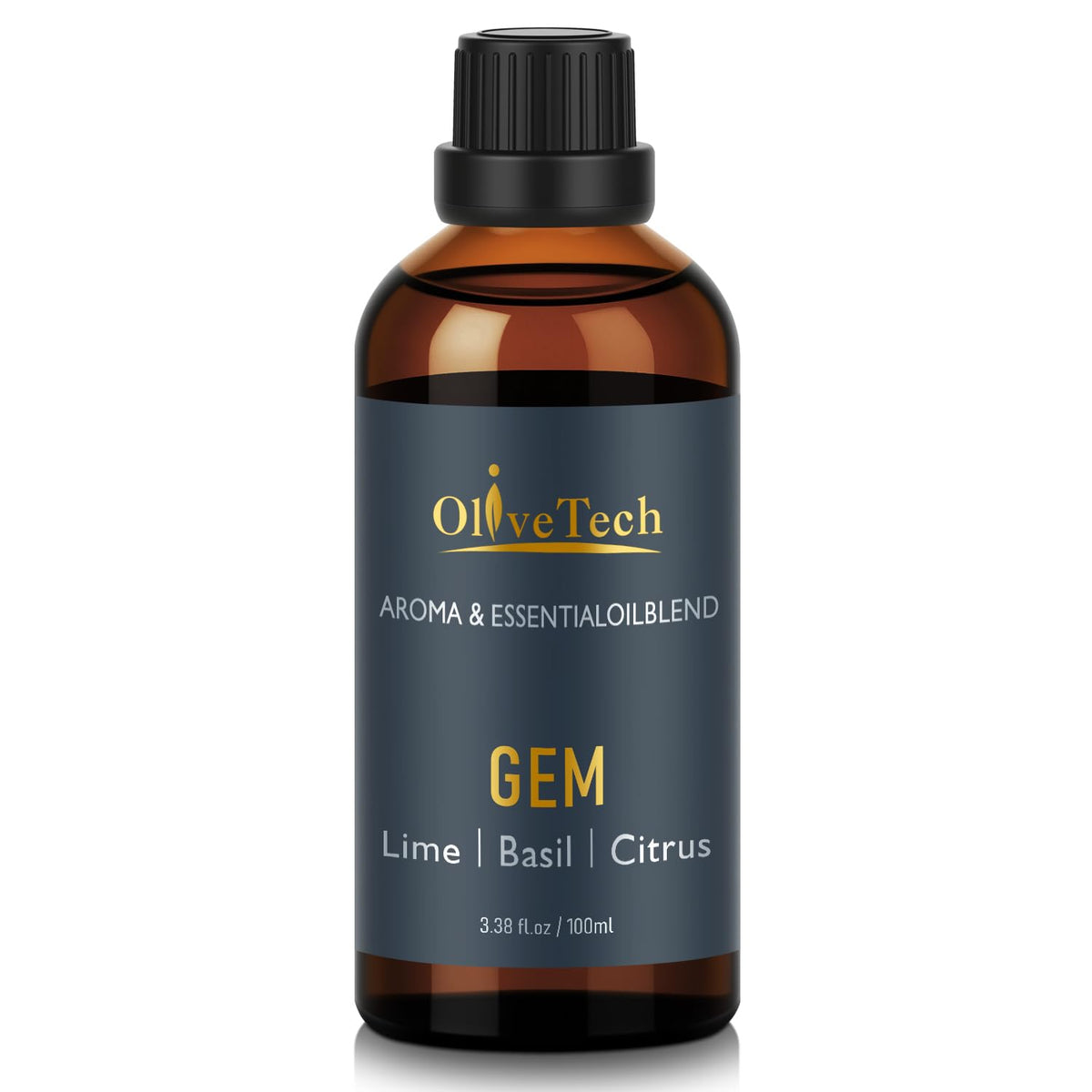 OliveTech GEM diffuser oil bottle in amber glass preserves fragrance freshness.
