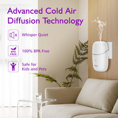 OliveTech diffuser close-up showing dry vapor diffusion in action.