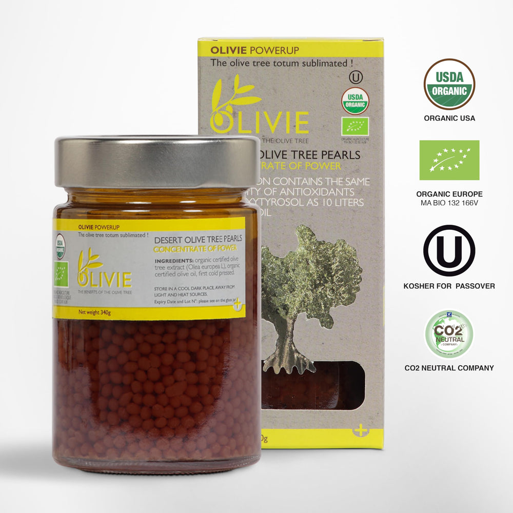 OLIVIE PowerUp Pearls used daily for polyphenol supplementation