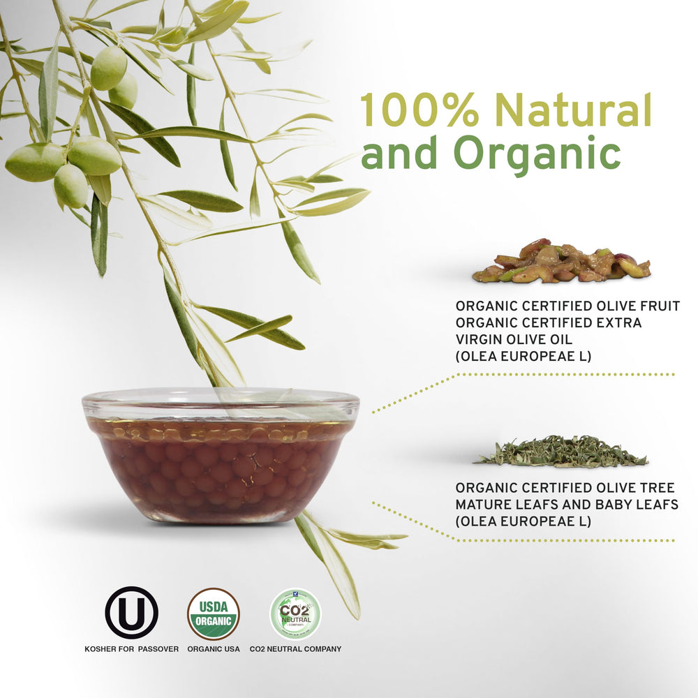 OLIVIE organic certification label showing USDA and EU standards