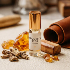 Olivine Atelier Brooklyn 1988 bottle showcases artisanal blend for a refined scent.
