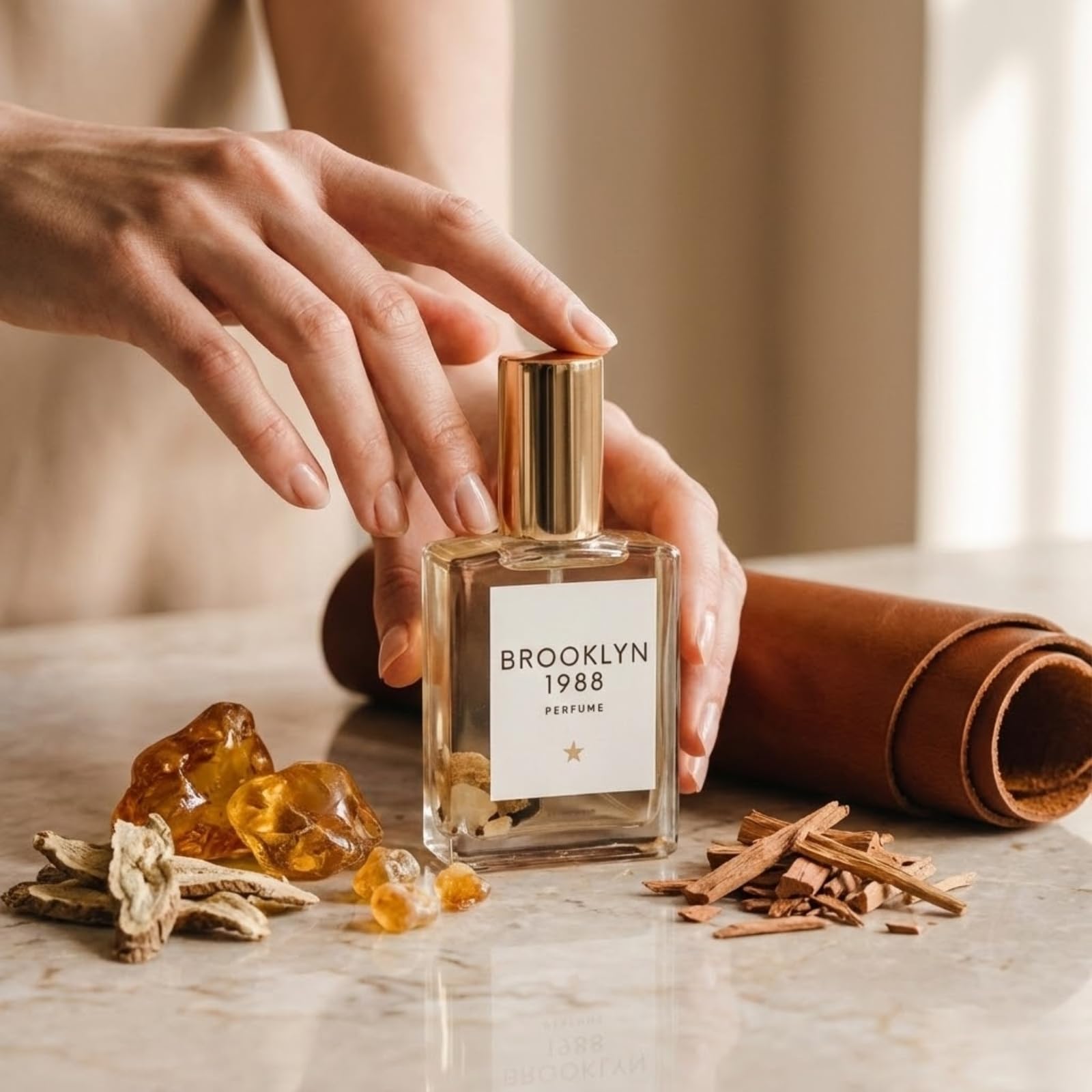 Olivine Atelier Brooklyn 1988 travel-size flacon fits in a handbag for quick refresh.