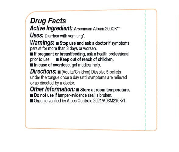OLLOÏS Arsenicum Album 200ck bottle shows tincture origin and organic certification.