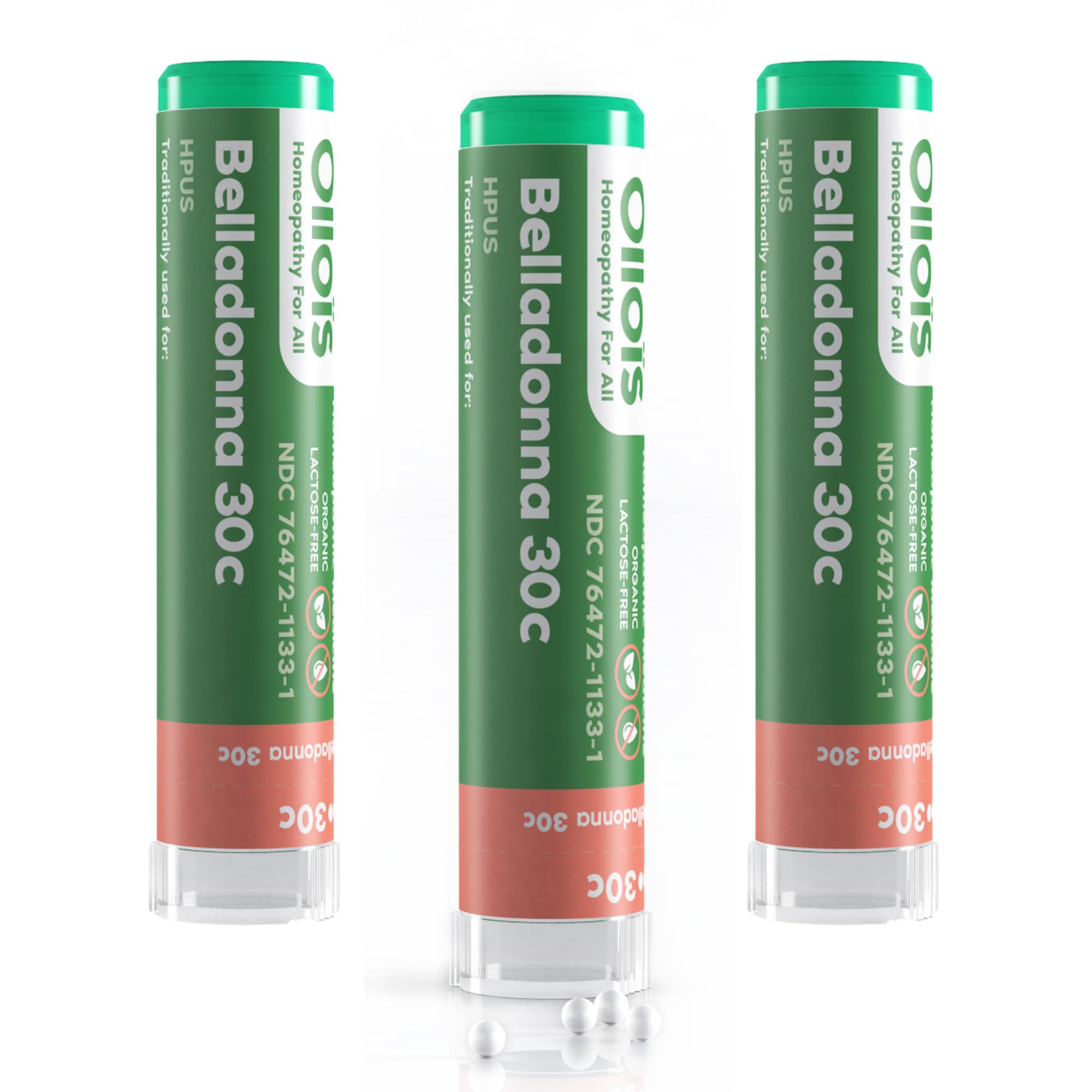 OLLOÏS Belladonna 30C packaging image shows organic, lactose-free, kosher quality.