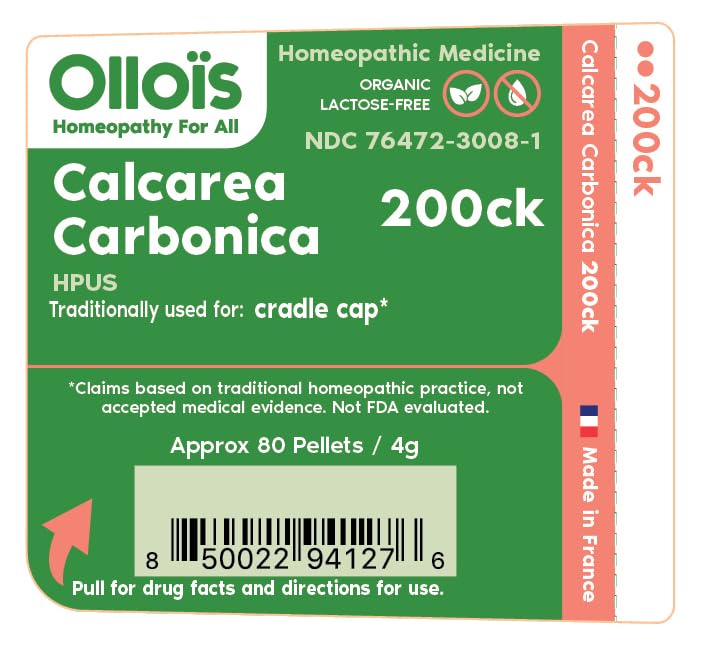 OLLOÏS Calcarea Carbonica 200ck pellets closeup highlighting lactose-free formulation for sensitive diets