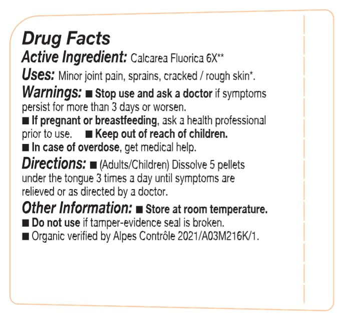 OLLOÏS Calcarea Fluorica packaging showing 80 pellets for convenient home use