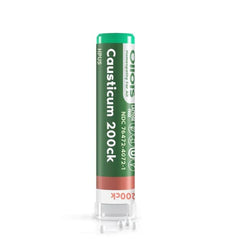 OLLOÏS Causticum 200ck packaging highlights organic, vegan, lactose-free quality.