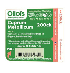 OLLOÏS Cuprum Metallicum 200ck 80 pellets pack, convenient under-tongue administration.