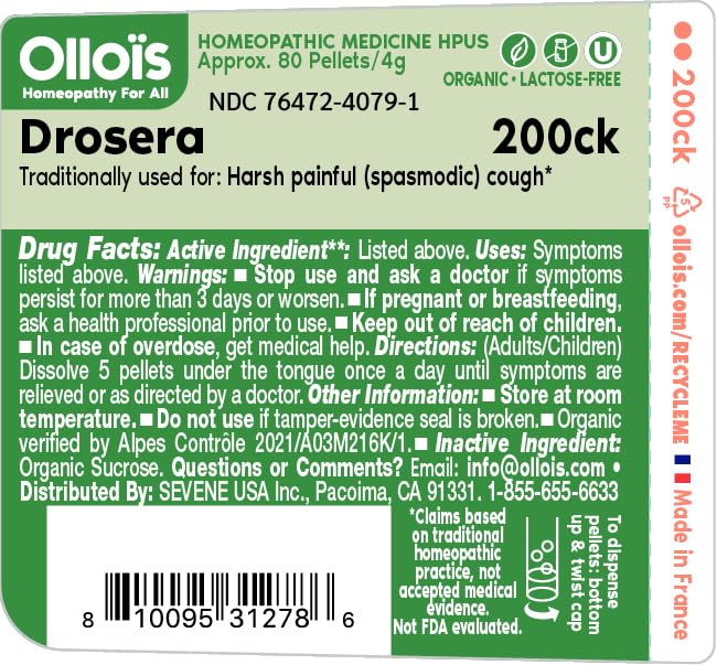 OLLOÏS Drosera pellets closeup highlighting lactose-free vegan tablets for gentle daily use.