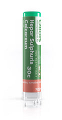 OLLOÏS Hepar Sulphuris Calcareum 30C pellets in tube for convenient under-tongue dosing.