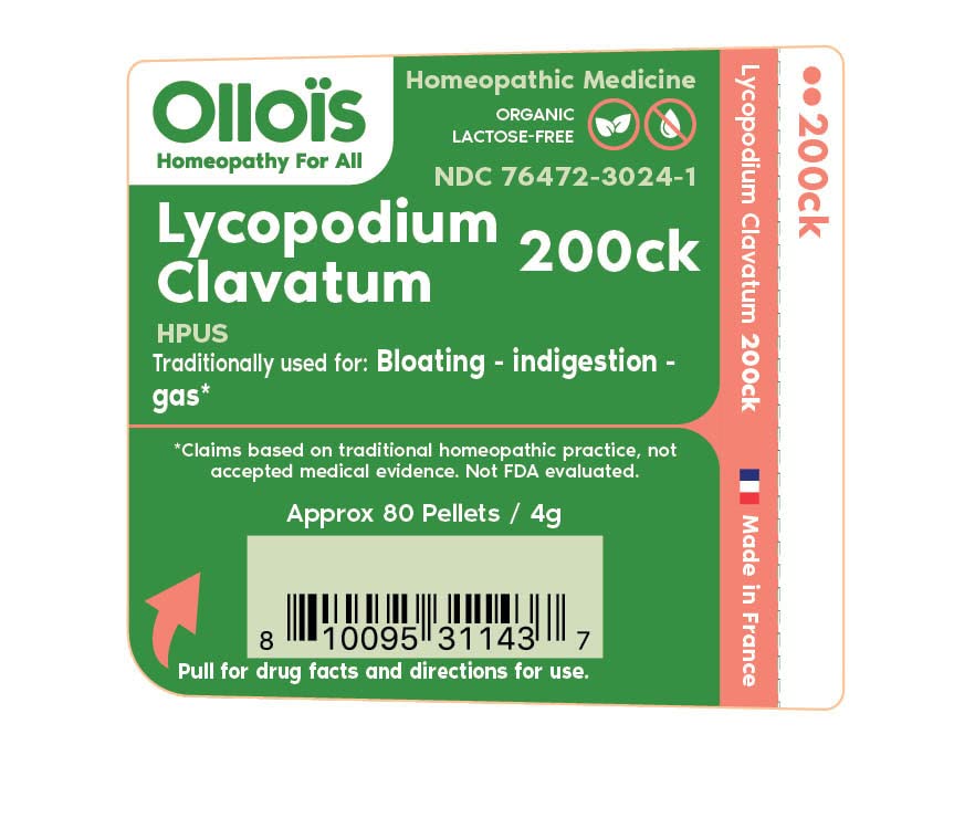 OLLOÏS Lycopodium 200ck pellets close-up, melt-away convenience.