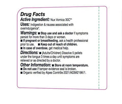 OLLOÏS Nux Vomica 30c packaging box emphasizing organic certification and kosher compliance