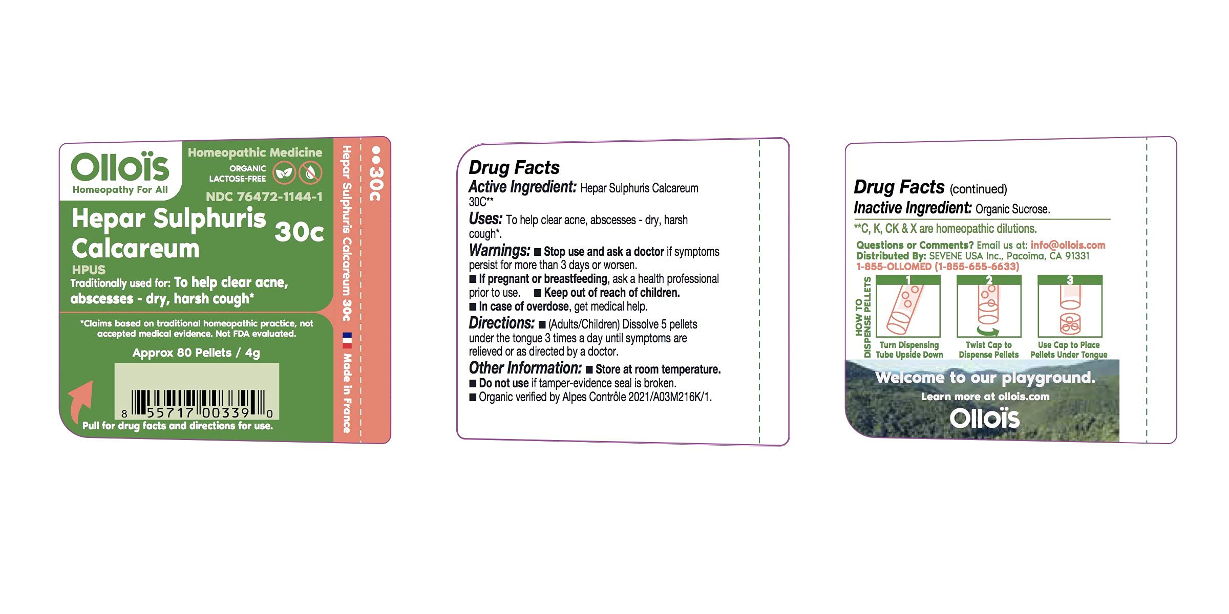 OLLOÏS organic certification badge on label highlighting organic formulation.