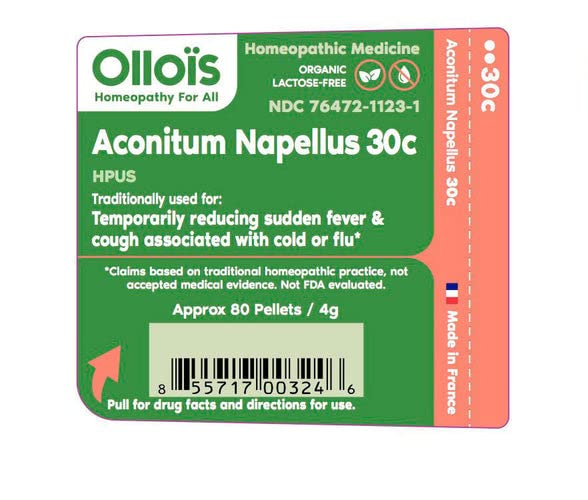 OLLOÏS organic certification label assures organic quality for Aconitum Napellus 30C.