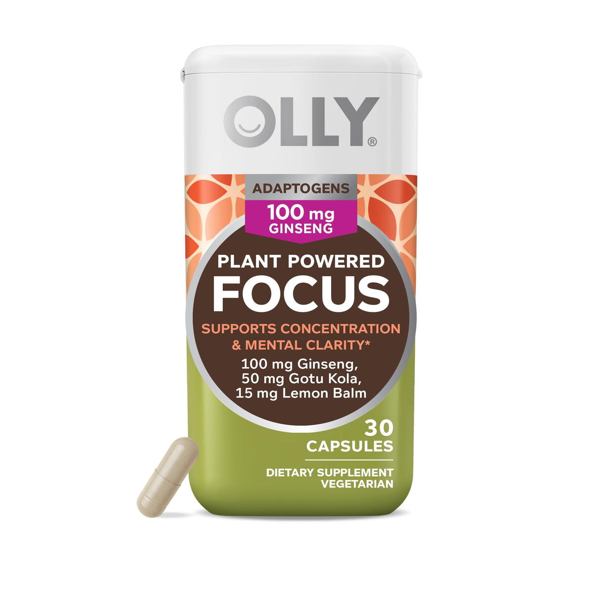 OLLY Focus bottle on a desk promotes daily mental clarity and alertness.