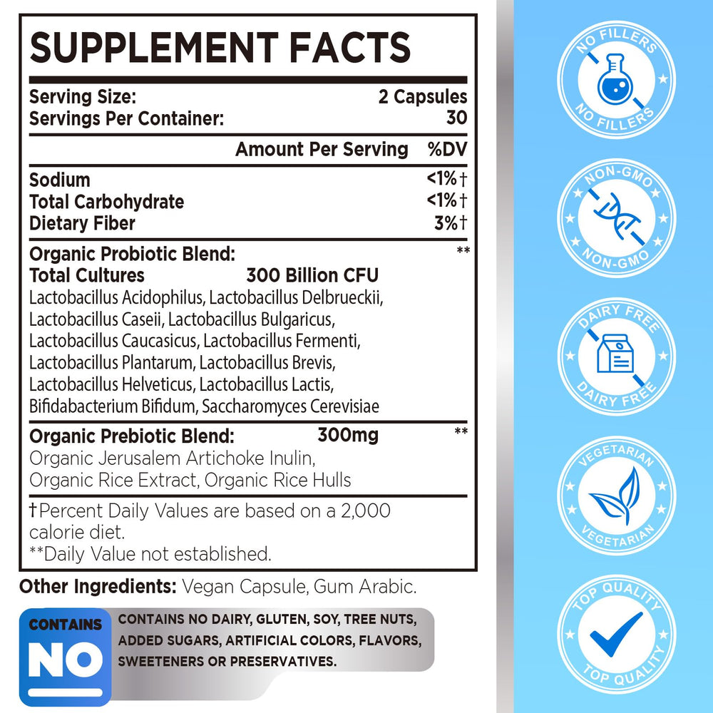 OLOBIO 12-strain probiotic capsules with prebiotics for bloating relief