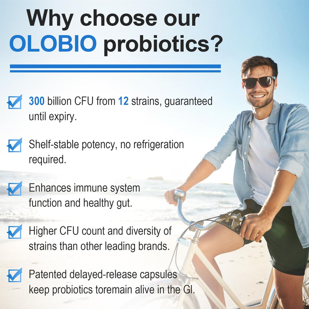 OLOBIO shelf-stable packaging illustrating no refrigeration needed.