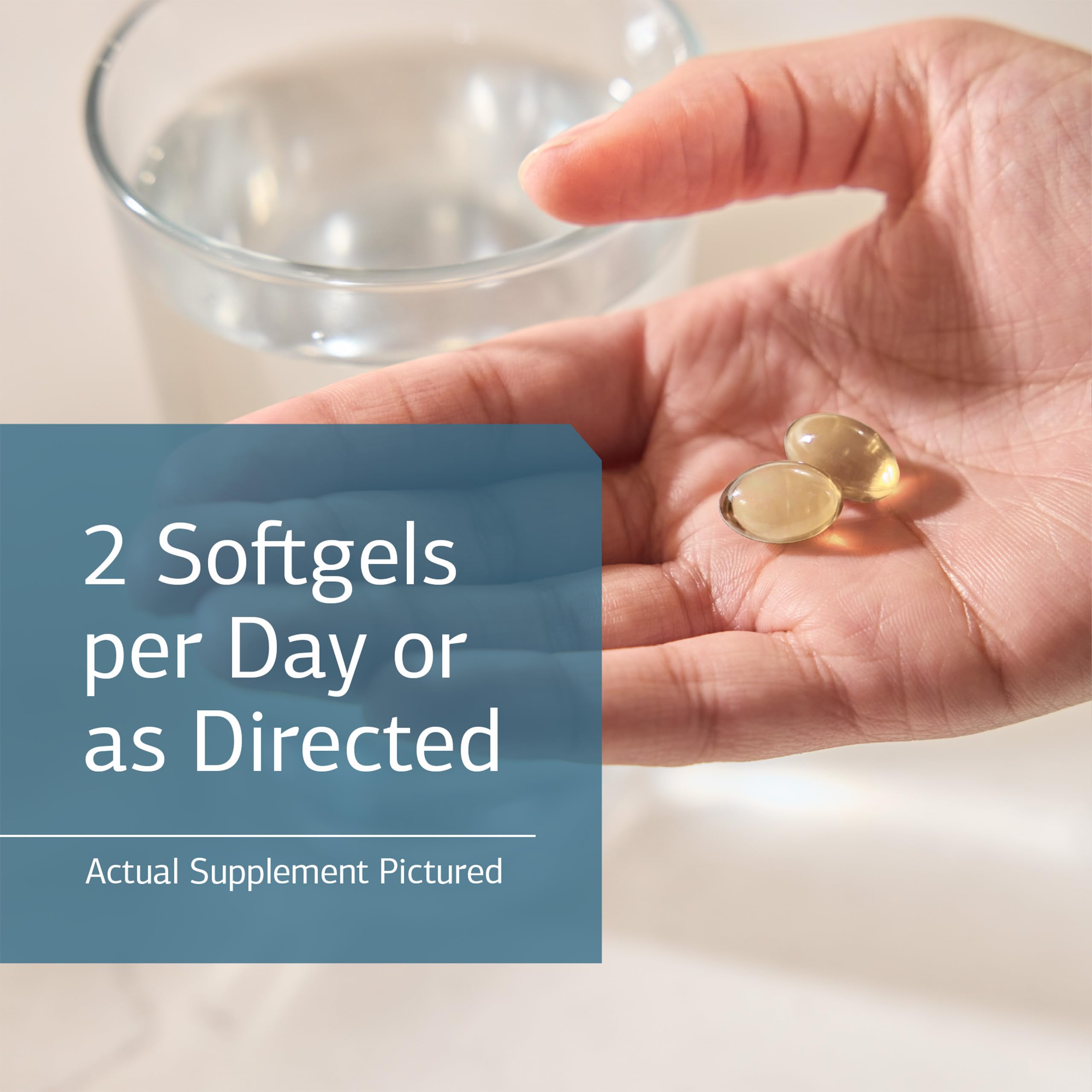 Olprima EPA softgels pour demonstrating easy daily dosing for heart and joint wellness.