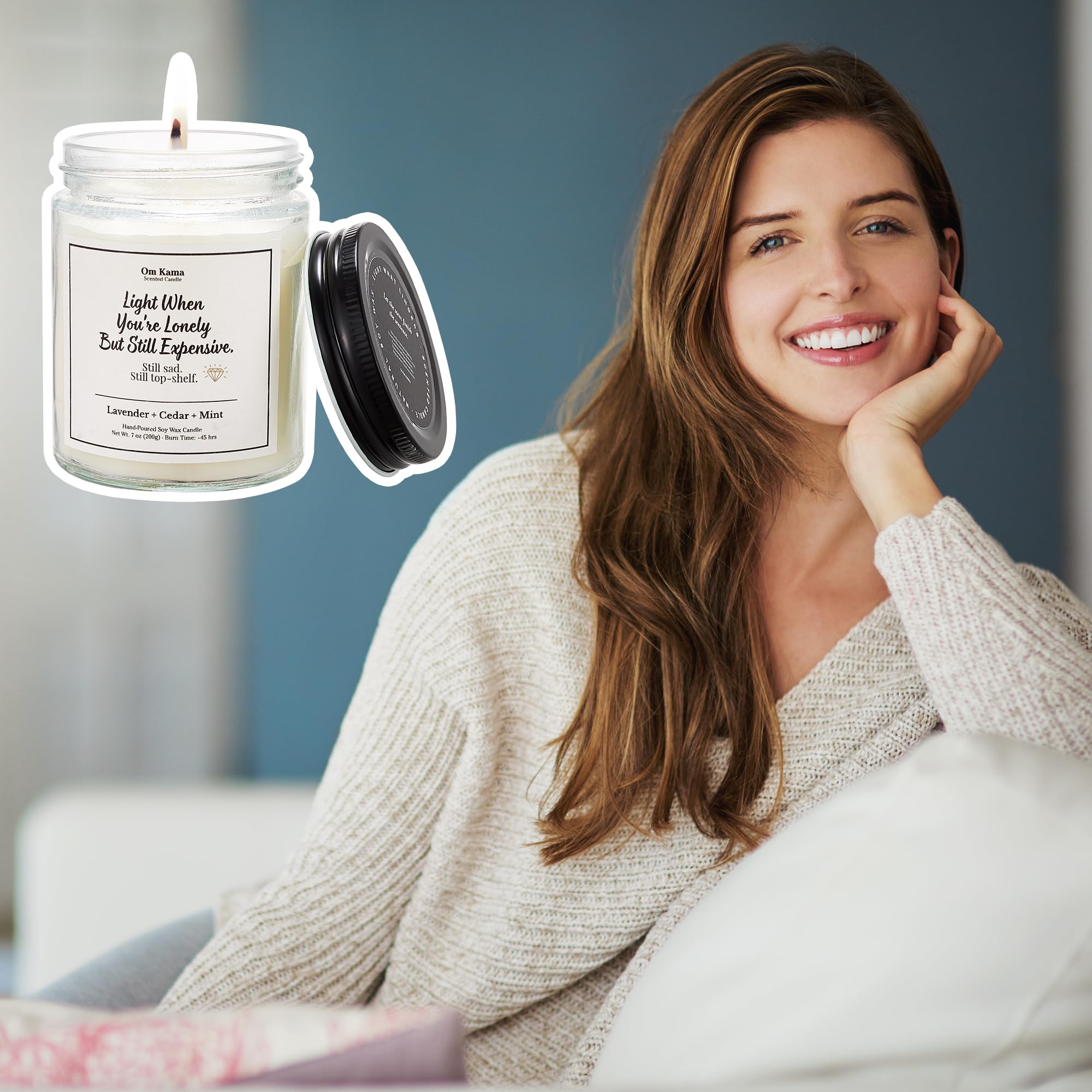 Om Kama lead-free cotton-wick ensures clean burn and safe home décor.