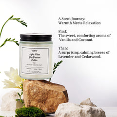 Om Kama vanilla-coconut-brandy-lavender blend for a comforting ritual.