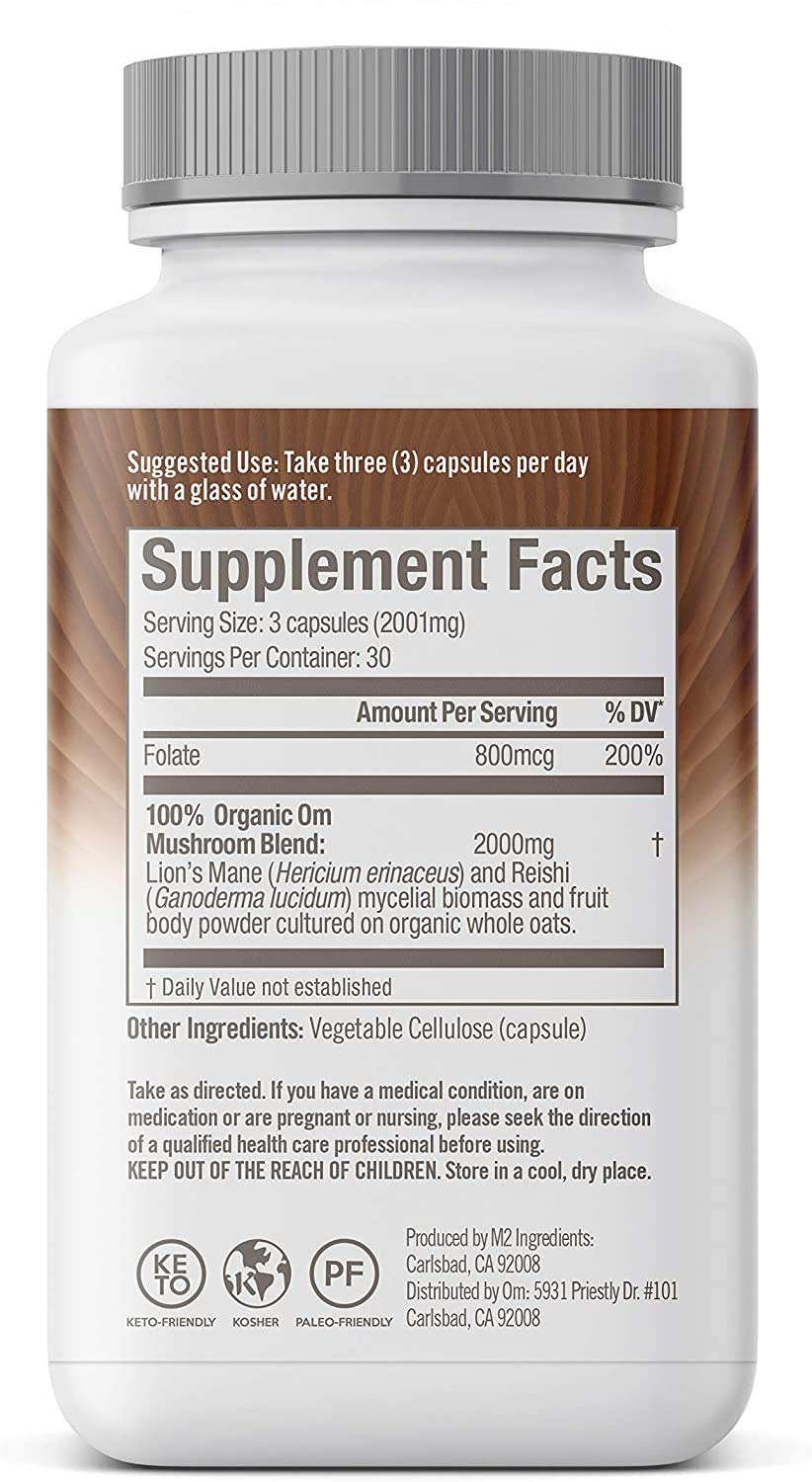 Lion's Mane and Reishi ingredients shown for nerve health support