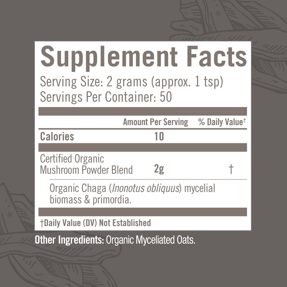 OM Mushroom Superfood Chaga powder in coffee illustrates versatile wellness addition.