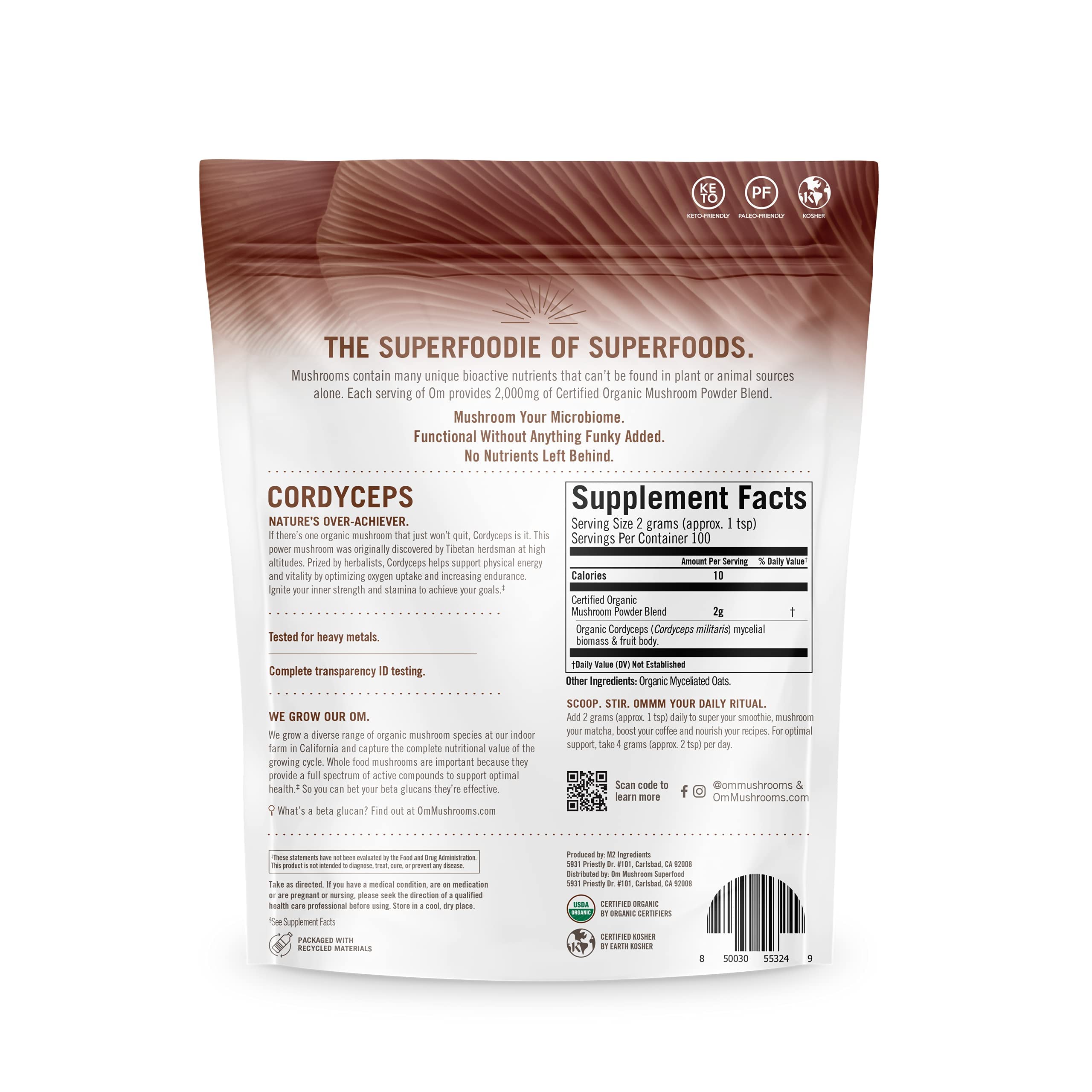 USA-made in Southern California cordyceps powder signals quality