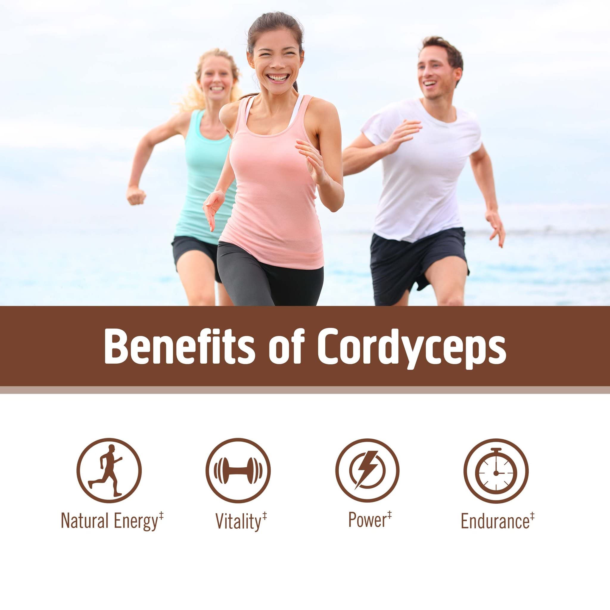Coffee cup with cordyceps powder for a caffeine-free energy lift