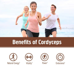Coffee cup with cordyceps powder for a caffeine-free energy lift