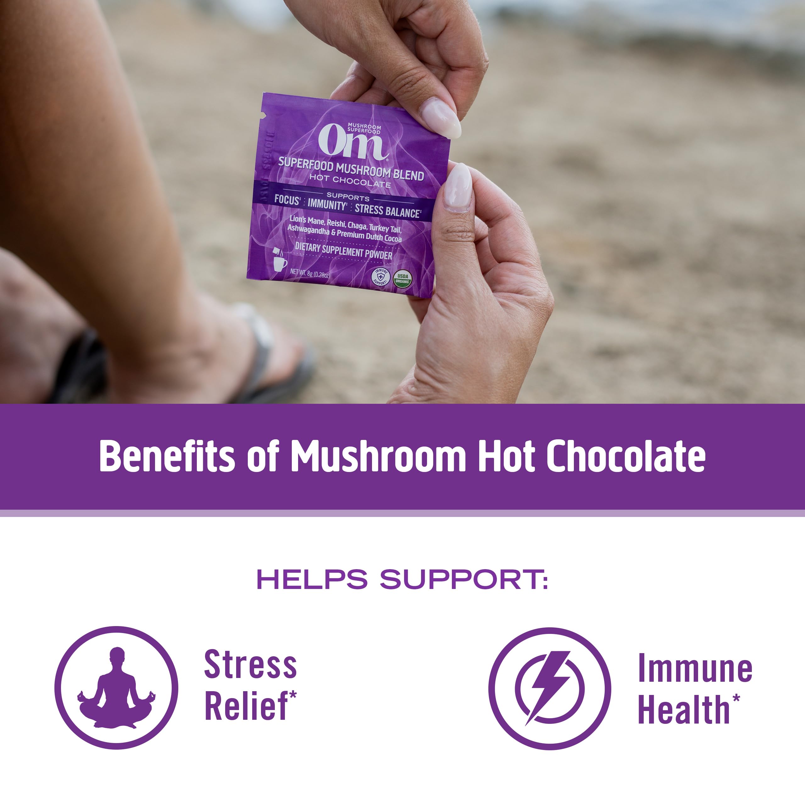 Mezcla con hongo reishi para equilibrio y confort mental.