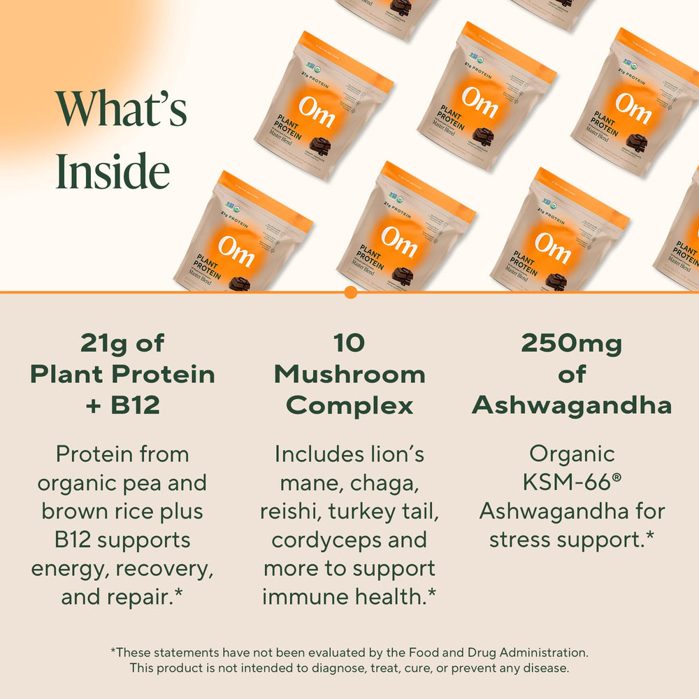OM Mushroom Master Blend Ashwagandha boost supports focus and balance
