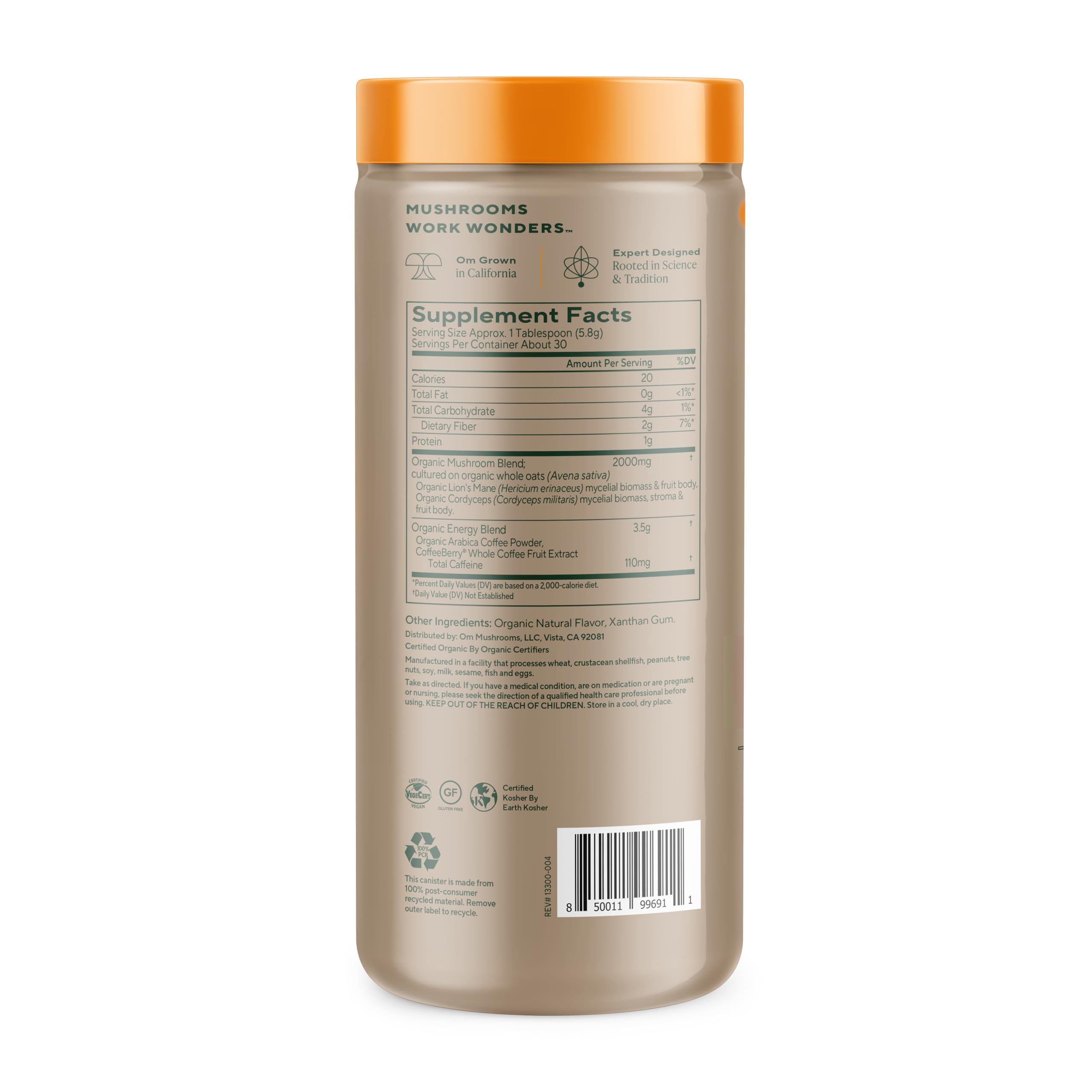 OM MUSHROOM SUPERFOOD latte blend scoop for precise serving and consistency