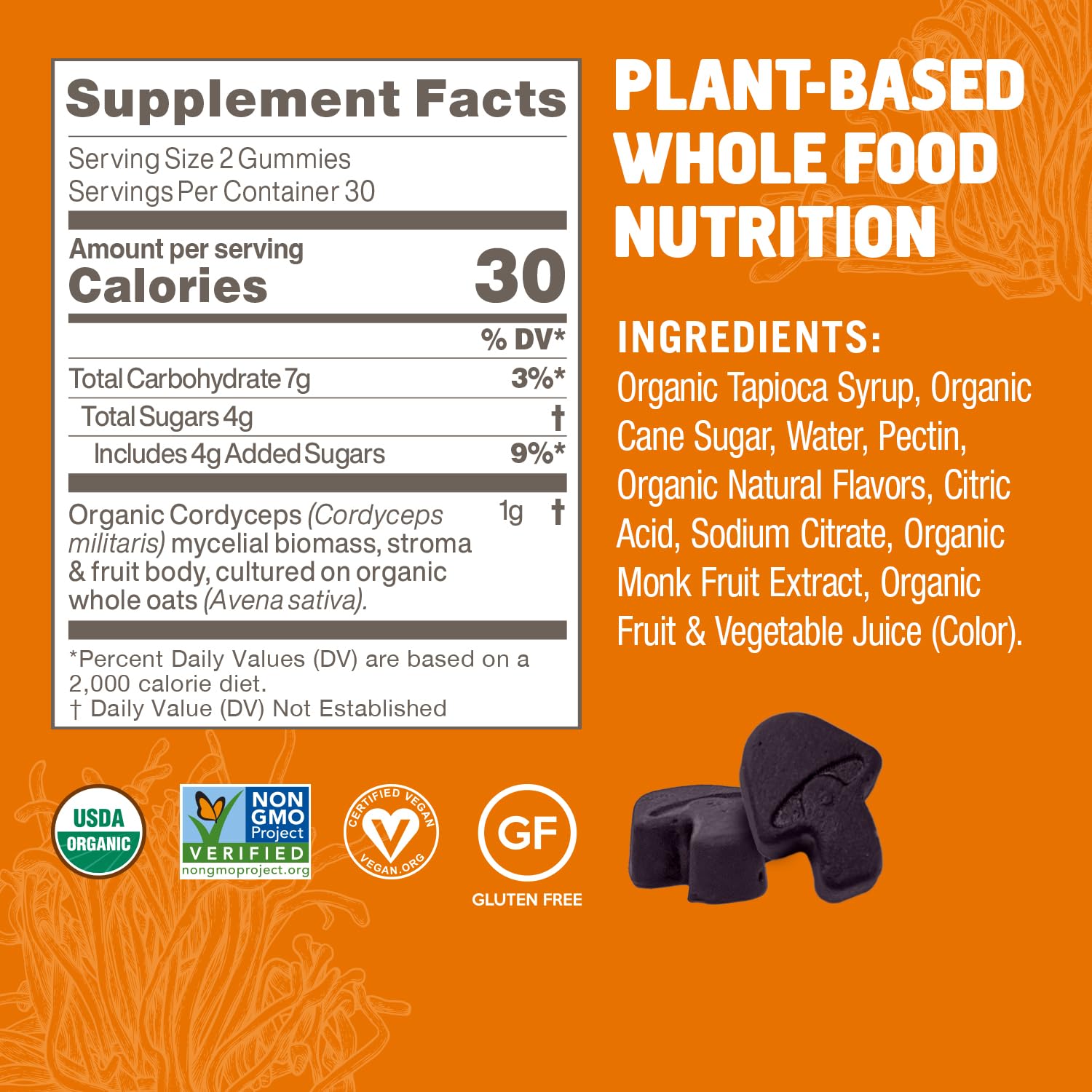 Active lifestyle scene with OM Mushroom Superfood Cordyceps Gummies for on-the-go energy.