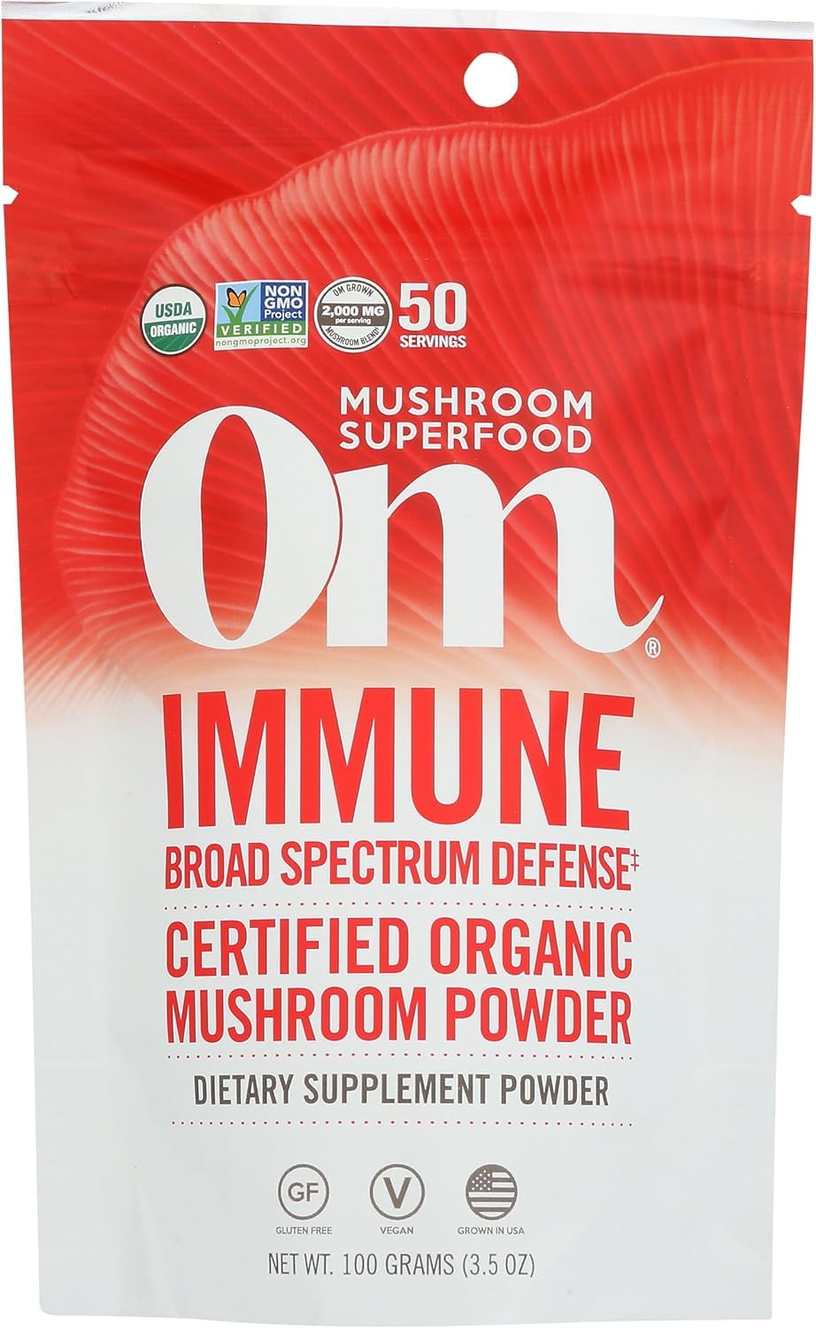 OM Mushroom Superfood Immune Powder Pouch ready to mix for daily immune support