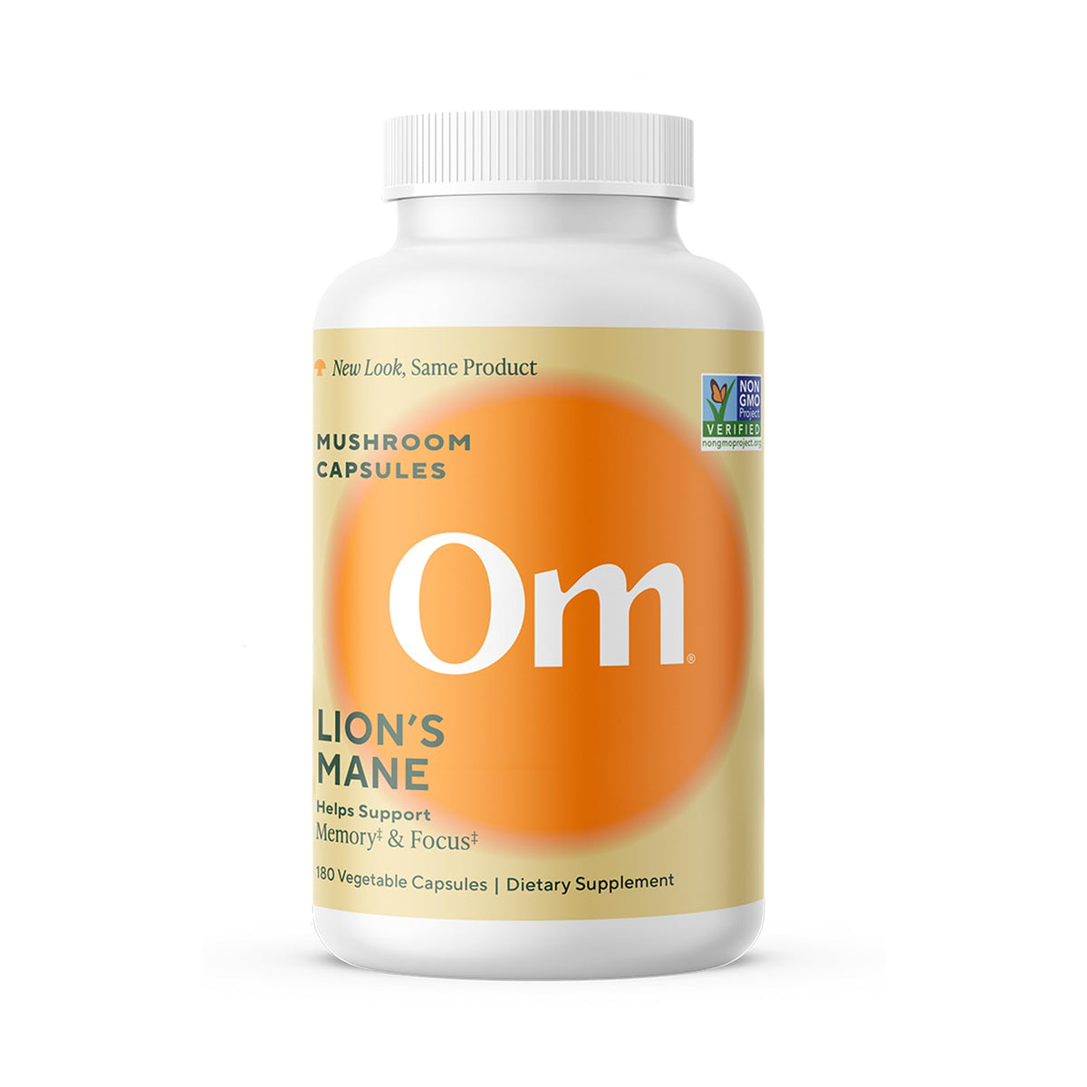 OM Mushroom Superfood Lion’s Mane capsules bottle for daily focus support