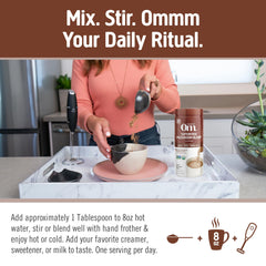 OM Mushroom Superfood mushroom blend powder ready to mix boosts daily energy and focus.