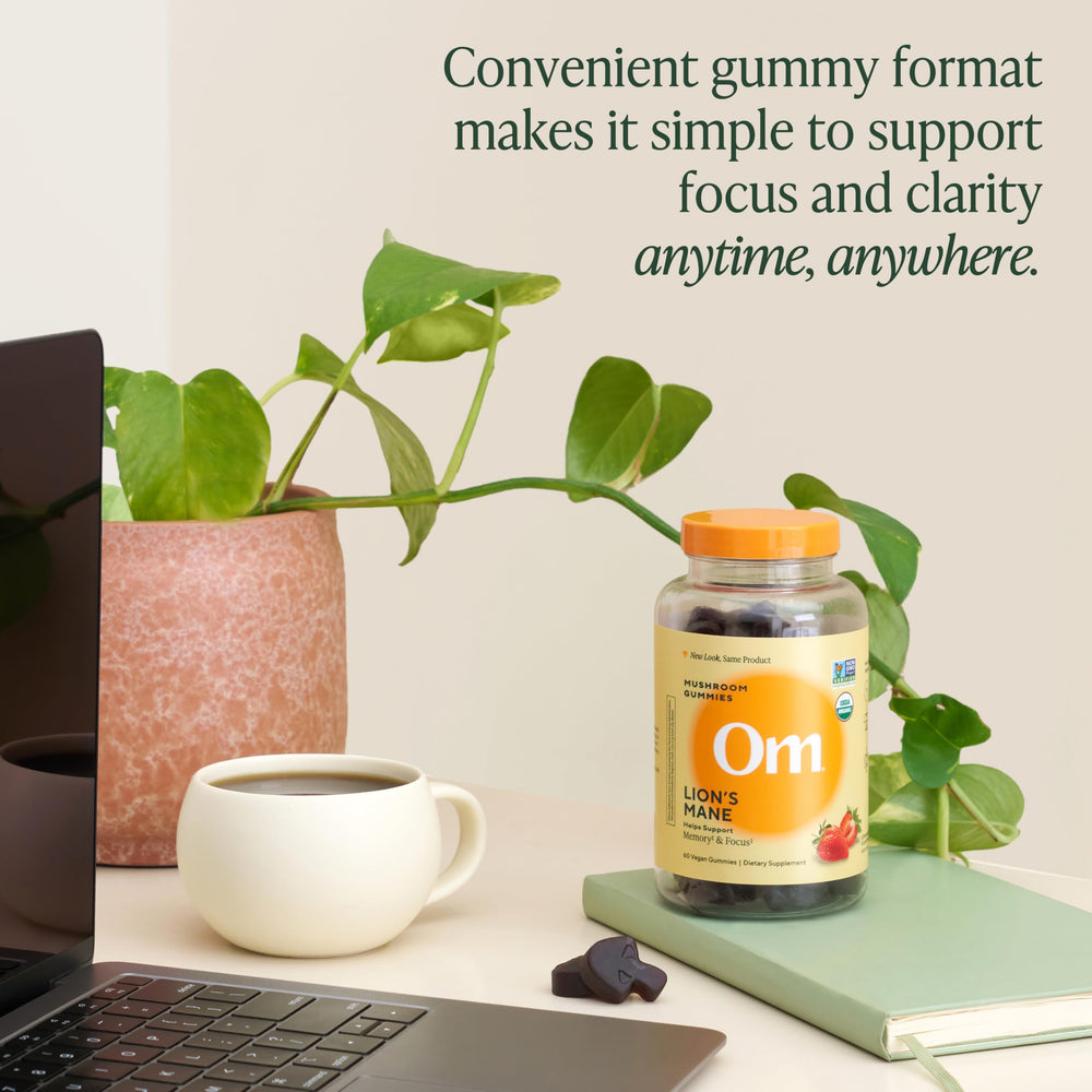 OM Mushroom Superfood organic mushroom biomass image highlights no filler policy.