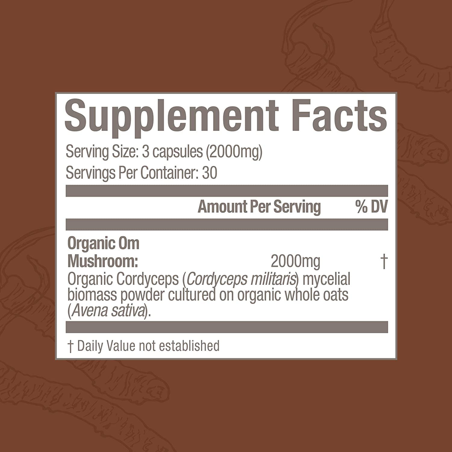 OM MUSHROOM SUPERFOOD organic oats biomass illustrates full-spectrum ingredients