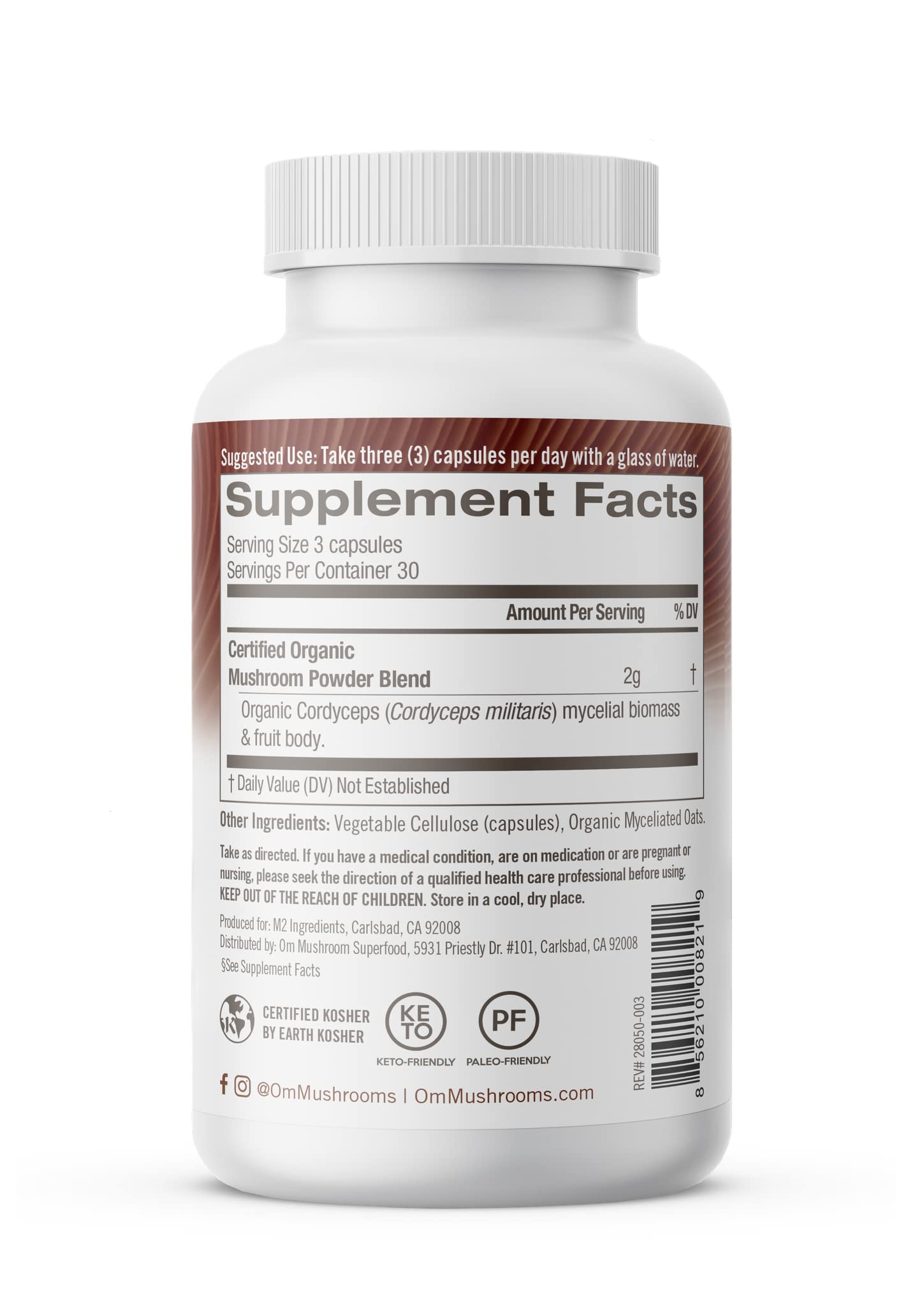 OM MUSHROOM SUPERFOOD third-party testing seal confirms potency and purity