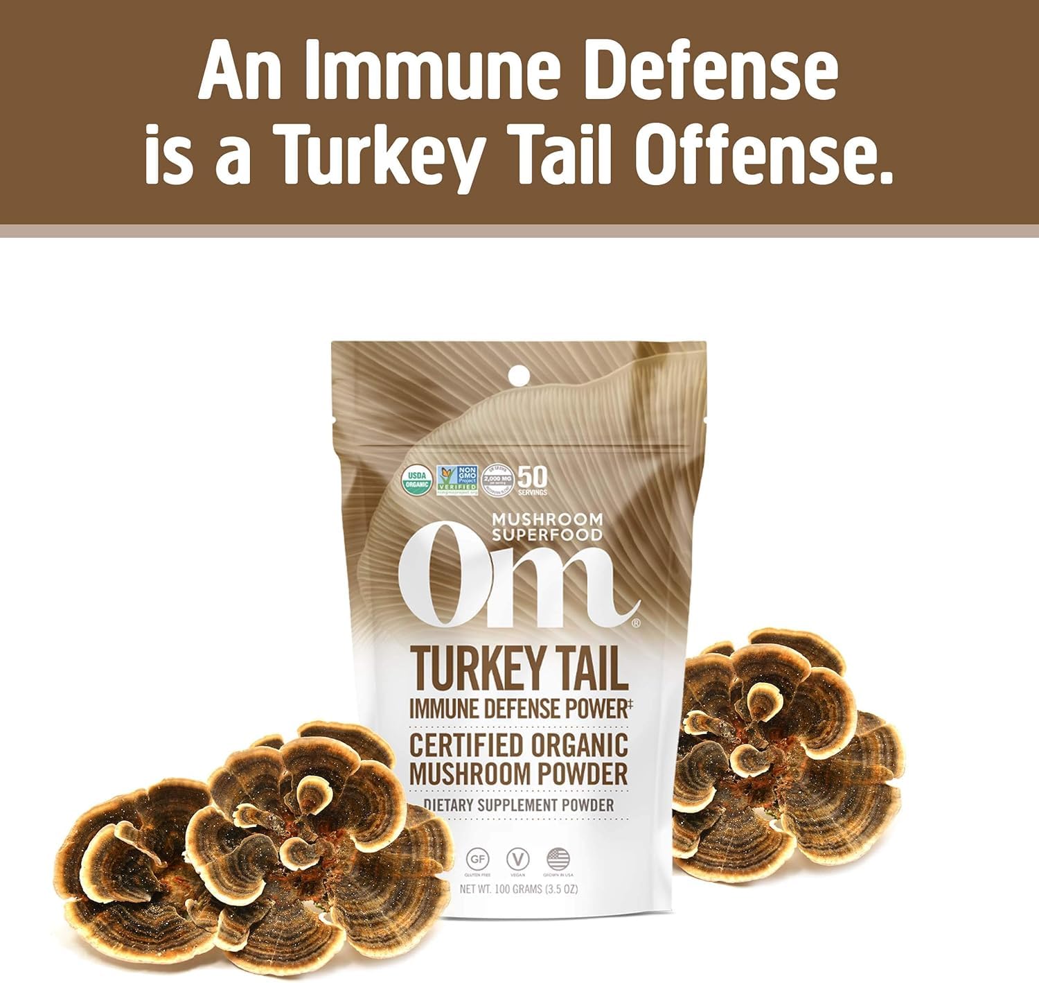 Close-up of Turkey Tail powder whisked into coffee for easy mixing.