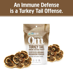 Close-up of Turkey Tail powder whisked into coffee for easy mixing.