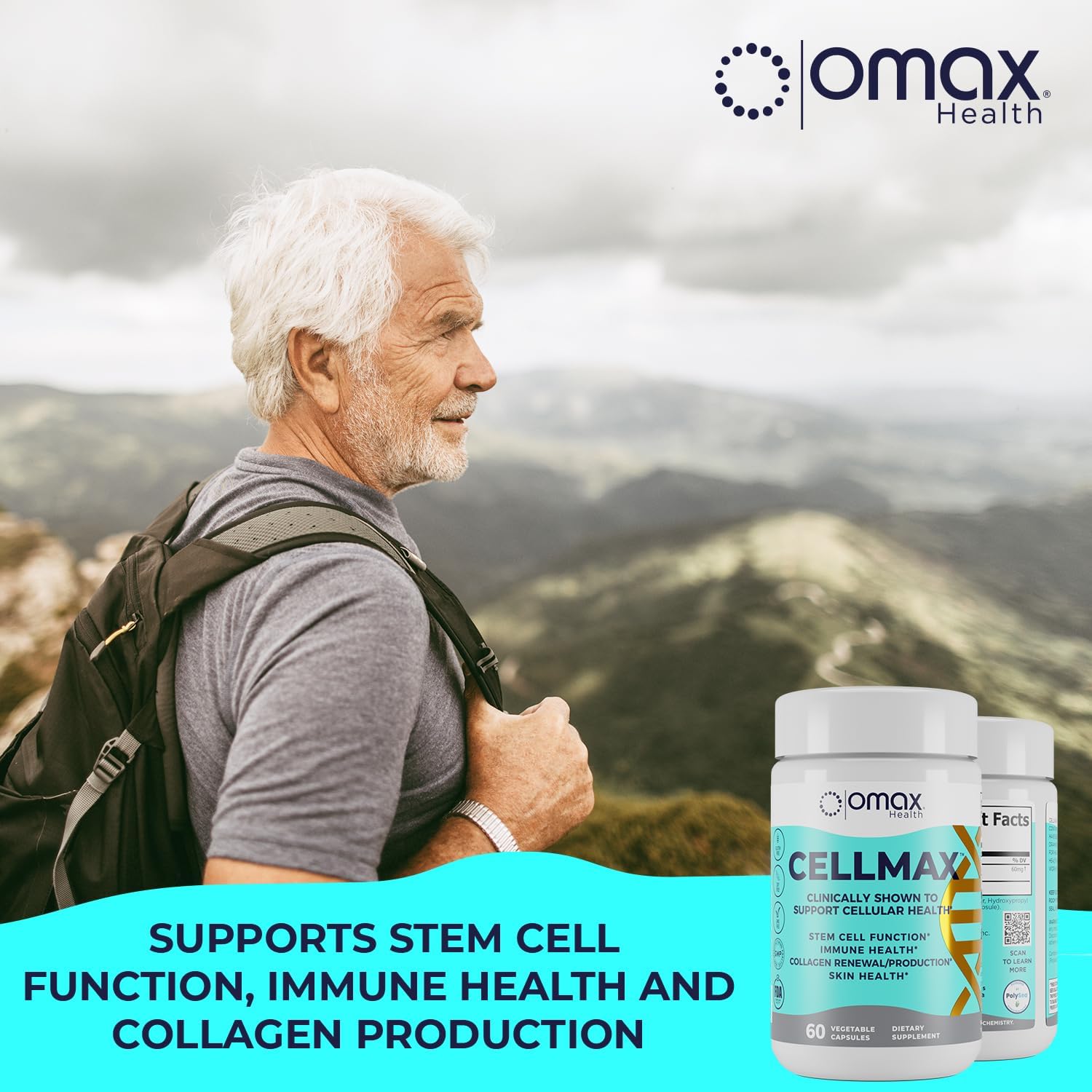 Omax3 Cellmax organic seaweed origin label signals traceability.