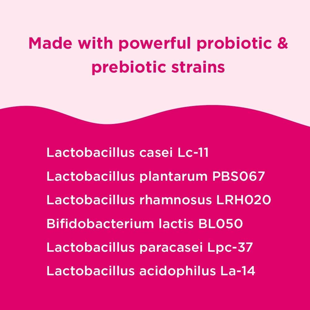 Omax3 cranberry probiotic label highlighting vegan, gluten-free formulation.