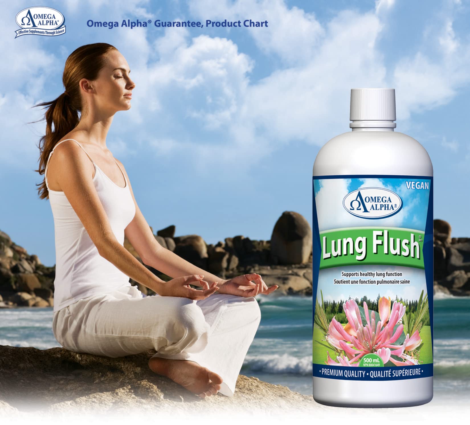 Omega Alpha Lung Flush dosing spoon demonstrates easy daily use.