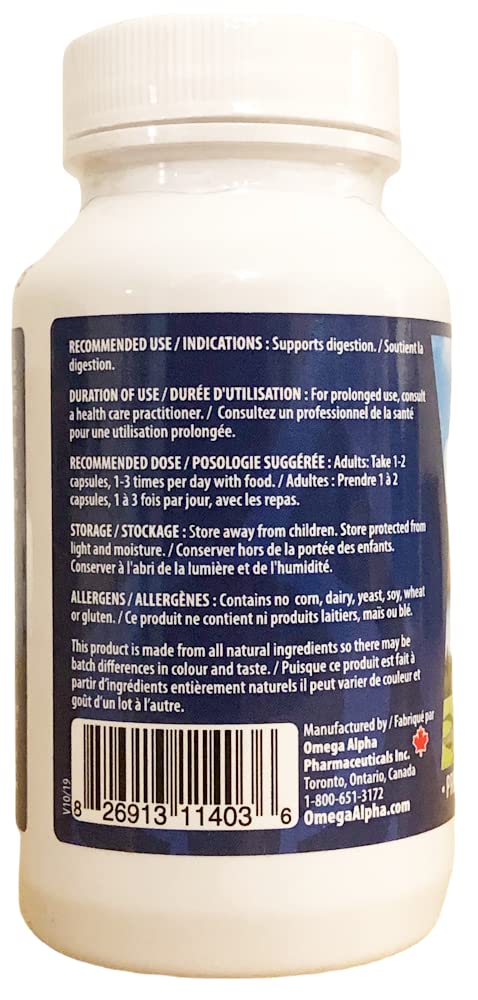 Omega Alpha Multi-Zyme 90s lifestyle scene with bottle on kitchen counter, convenient with meals
