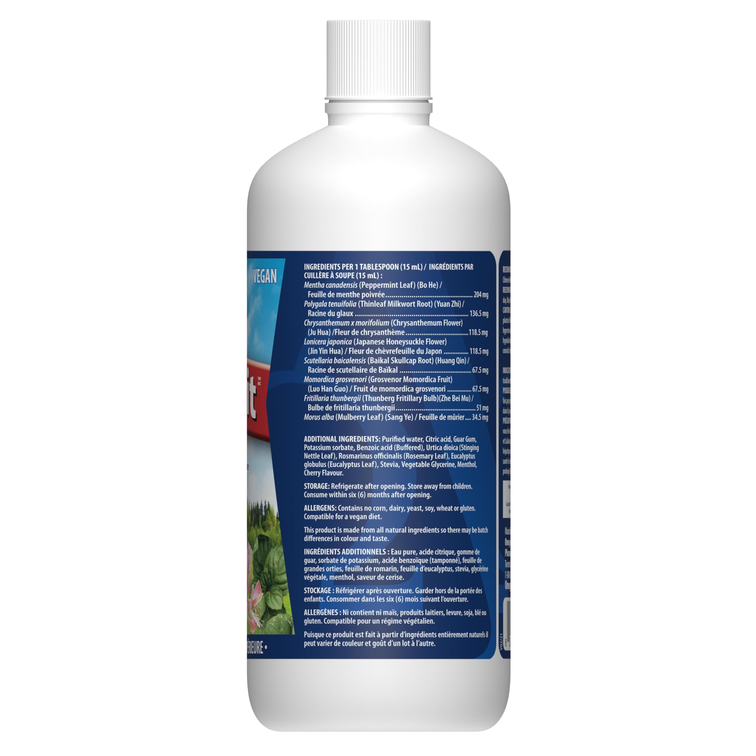 Omega Alpha Resprit ingredient panel shown for transparency and natural herbal nourishment