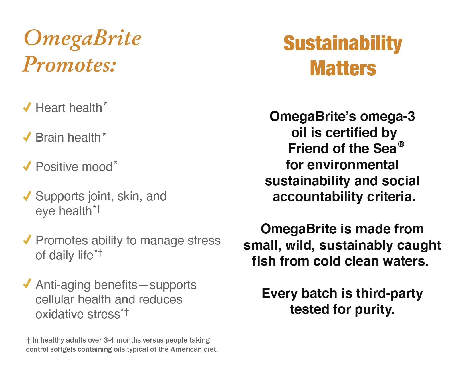 OmegaBrite 7010MD label with nutrition details for informed daily use.