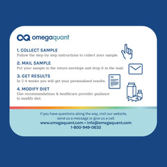OmegaQuant at-home blood collection scene showcases simple sampling for quick insights.